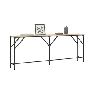 VidaXL Console Table, Side Table For Living Room Office, Hallway Table With Adjustable Feet, Sofa Table, Industrial Style, Sonoma Oak Engineered Wood,