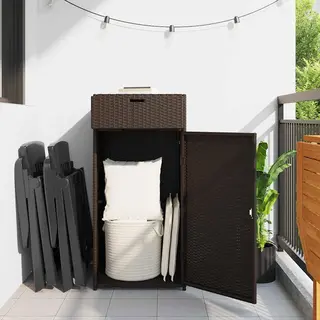 VidaXL Tuinkast 55x55x111 Cm Poly Rattan Bruin