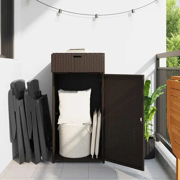 VidaXL Tuinkast 55x55x111 Cm Poly Rattan Bruin thumbnail