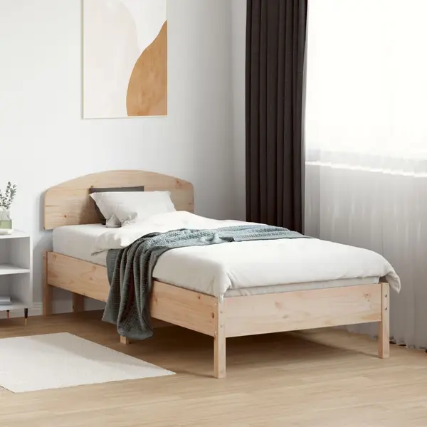 VidaXL Bed Header For Bedroom - 90 Cm Solid Pine Wood Brown Headboard, Backrest Support, Ic Design, Easy To Assemble, Durable Bed Accessory thumbnail
