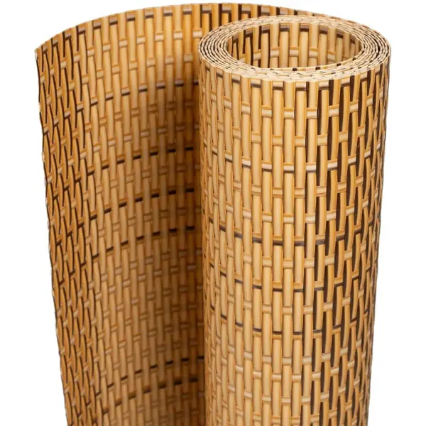 Balcony Screen Light Brown 300x90 Cm Poly Rattan Vidaxl thumbnail