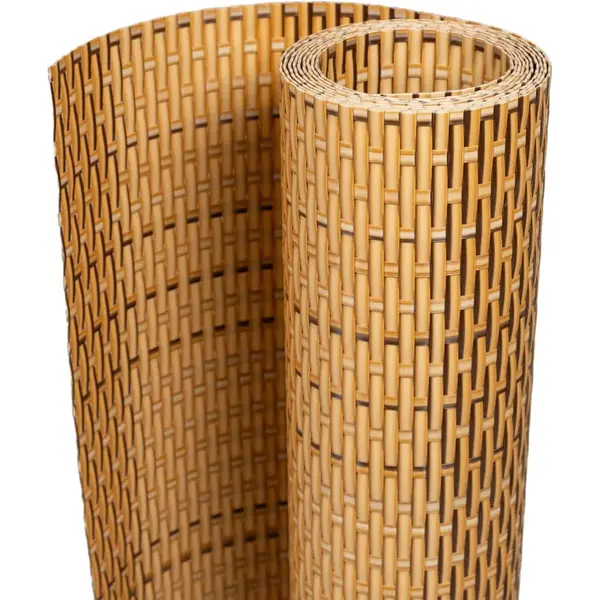 Balcony Screen Light Brown 300x100 Cm Poly Rattan Vidaxl thumbnail
