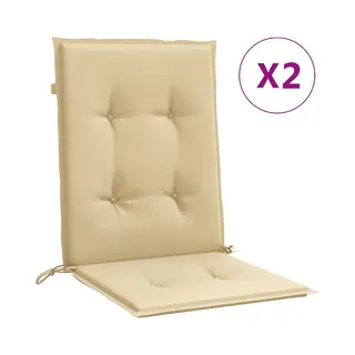 VidaXL Stoelkussens 2 St Lage Rug 100x50x4 Cm Stof Gemêleerd Beige