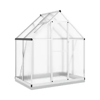 VidaXL - Tuinkas - Met - Basisframe - 169x114x202 - Cm - Aluminium - Zilverkleurig