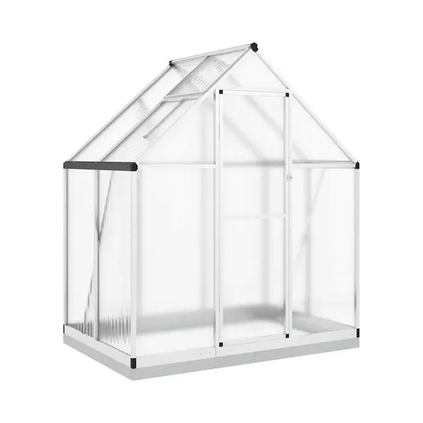 VidaXL - Tuinkas - Met - Basisframe - 169x114x202 - Cm - Aluminium - Zilverkleurig thumbnail