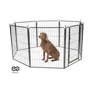 Infinity Goods Hondenren - Puppyren - 8 Panelen - 80 X 80 Cm - 640 Cm Omtrek - Opvouwbaar - Met Deur