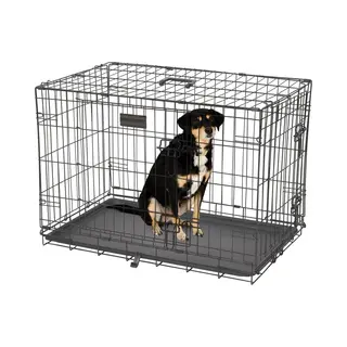 Brixy Hondenbench - Bench Voor Honden - Maat M - Opvouwbaar - 76 X 47 X 54 Cm - 2 Deuren - Zwart