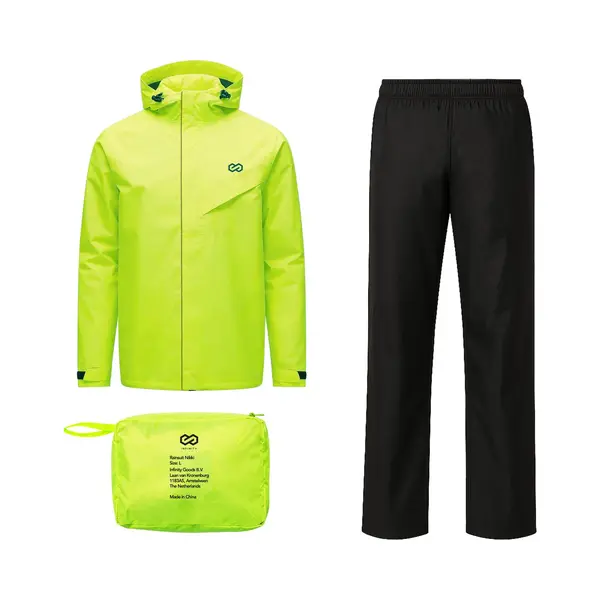 Infinity Goods Regenpak Nikki - Dames & Heren - Maat L - Waterdicht & Ademend - Reflecterend - Fluo Geel thumbnail