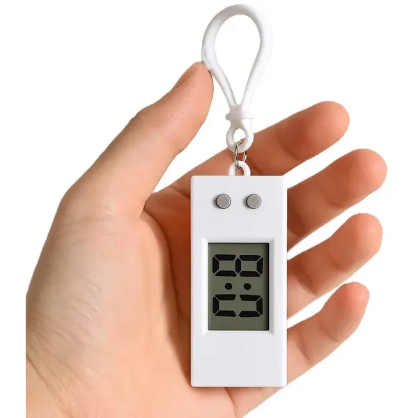 Cheaperito Mini Digitale Klok - Sleutelhangerformaat Voor Studenten - Wit thumbnail
