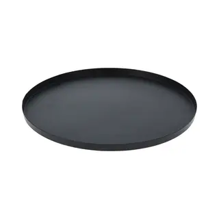 H&S Collection Onderbord/kaarsenbord - Serveerschaal - Rvs - Mat Zwart - 30 X 2 Cm - Rond