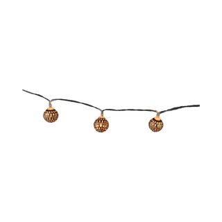 Lichtsnoer - Koperen Ballen - 8 Led Bollen - Warm Wit - 130 Cm - Batterij - Verlichting - Kerstverlichting