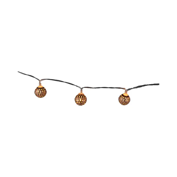Lichtsnoer - Koperen Ballen - 8 Led Bollen - Warm Wit - 130 Cm - Batterij - Verlichting - Kerstverlichting thumbnail
