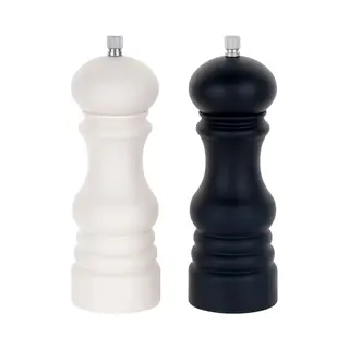 Excellent Houseware Pepermolen/zoutmolen Set - Kunststof - Zwart/wit - 17 Cm - Peper En Zout Stel