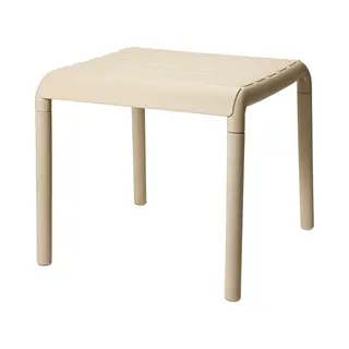 Ambiance Tuin Bijzettafeltje - Beige - Kunststof - 45 X 45 X 41 Cm - Koffietafel - Handig Naast Je Luie Stoel