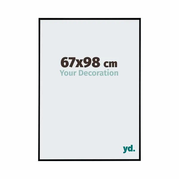 yd. Your Decoration - Picture Frame 67x98 Cm - Black Matte - Decorative Wall Frame In Plastic With Antireflection - Frame 67x98 - Evry thumbnail