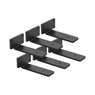 Botc Plankdragers - 15cm - Plankhouder - Verdikt, 0.5 Cm - 6 Stuks - Incl. Bevestigingsmateriaal + Schroefbit - Zwart