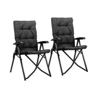 Trvlmore Campingstoel - Inclusief Draagtas - Duo Pack - 150 Kg Draagvermogen - Kampeerstoel - Opbergvak - Klapstoel - Zwart