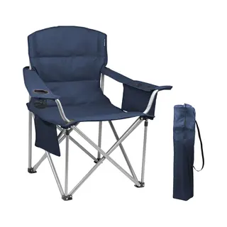 Trvlmore Campingstuhl - Klappbar - Xl - Komfortabler Klappstuhl - 150 Kg Belastbarkeit - Getränkehalter - Kühlfach - Angelstuhl - Klappstuhl - Blau
