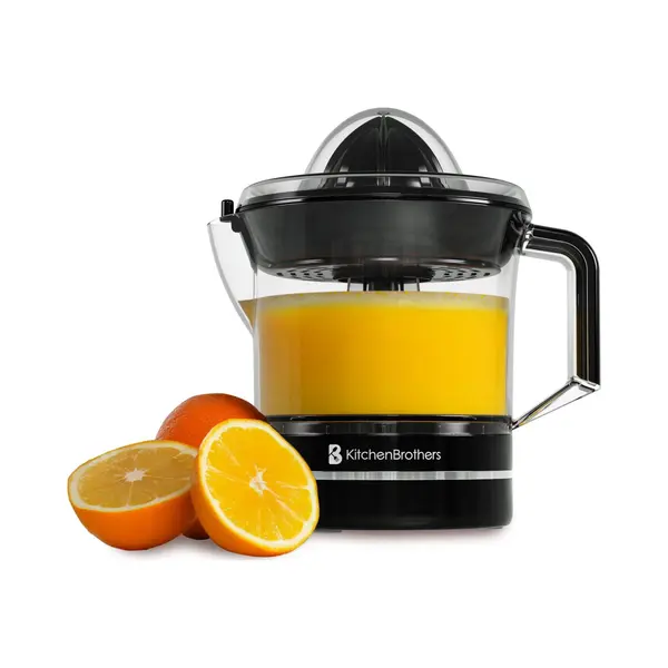 KitchenBrothers Citruspers - Handmatig - Sinaasappelpers En Citroenpers - Compact - 0.7L - Zwart thumbnail