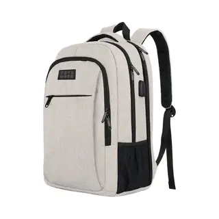 Trvlmore Rucksack - 36L - 17.3 Zoll - Laptop-Rucksack Mit Usb - Schultasche - Herren Und Damen - Tasche Champagner
