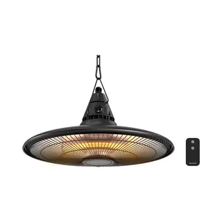 Auronic Terrasverwarmer - Infrarood Verwarming - Hangend - 10m2 - Elektrische Heater - 1500W - Afstandsbediening - Zwart