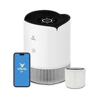 Vibrix PureFlow30 Luchtreiniger / Air Purifier – Hepa H13 + Koolstoffilter – 180 M³/u – Voor Kamers Tot 30 M² – Ionisator – App-bediening