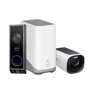 Eufy, Bel + Deurintercom, Video Deurbel E340 + Homebase 3+ Eufycam 3 - Voordeelbundel