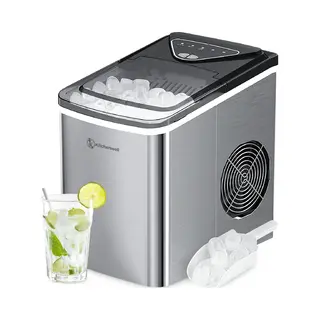 Kitchenwell IJsblokjesmachine – 2L - IJsblokjesmaker Met IJsschep – 12kg/24 Uur – Zelfreinigingsfunctie - Zilver