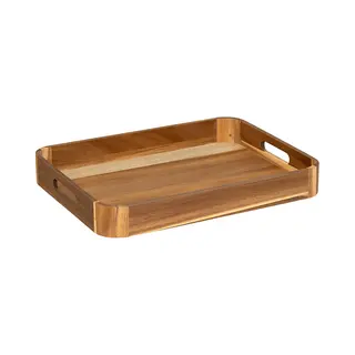 Casa Di Elturo Acacia Houten Dienblad – Serveer Dienblad Met Handgrepen– L40 X B30 X H5 Cm