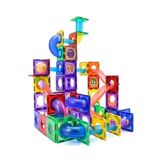 Magnaminds Magna Minds - Magnetic Tiles - Knikkerbaan - 125 Stuks - Magnetisch Speelgoed - Constructie Speelgoed - Magnetische Tegels - Montessori Speelgoed -