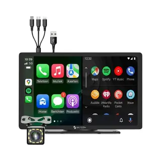 Siltcon® Geschikt Voor Carplay Scherm 9 Inch - Geschikt Voor Android Auto Scherm - Geschikt Voor Apple Carplay - Navigatiesysteem Auto - Hd