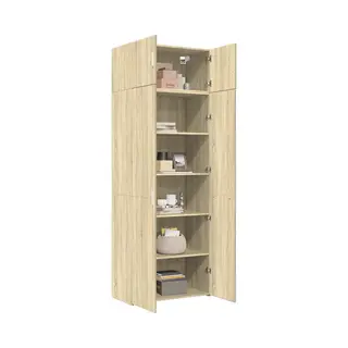 Storage Cabinet Sonoma Oak 80x42.5x225 Cm Engineered Wood Vidaxl