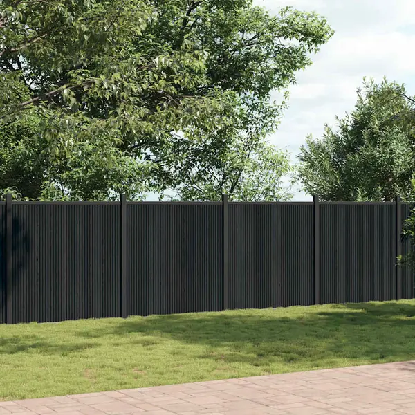 Fence Panel Grey 1218x186 Cm Wpc Vidaxl thumbnail