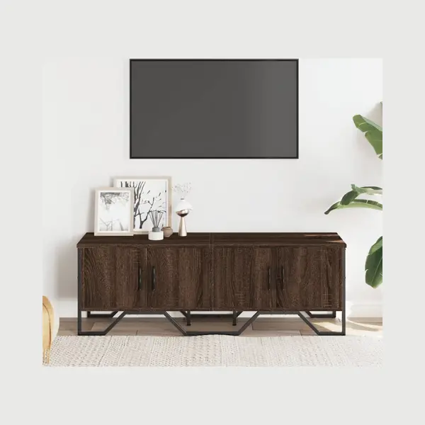 VidaXL Tv-meubel 122x34x41 Cm Bewerkt Hout Bruin Eikenkleurig thumbnail