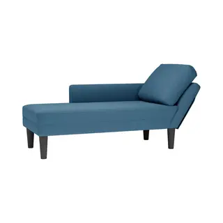 Vidaxl - Chaiselongue Mit Kissen Und Rechter Armlehne Blau Samt