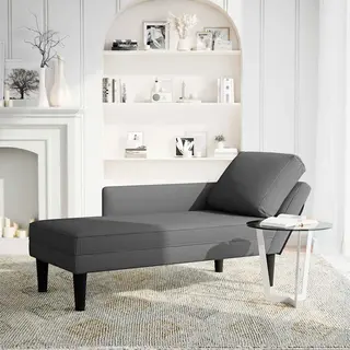 Chaiselongue Mit Kissen Dunkelgrau Cordstoff - Vidaxl