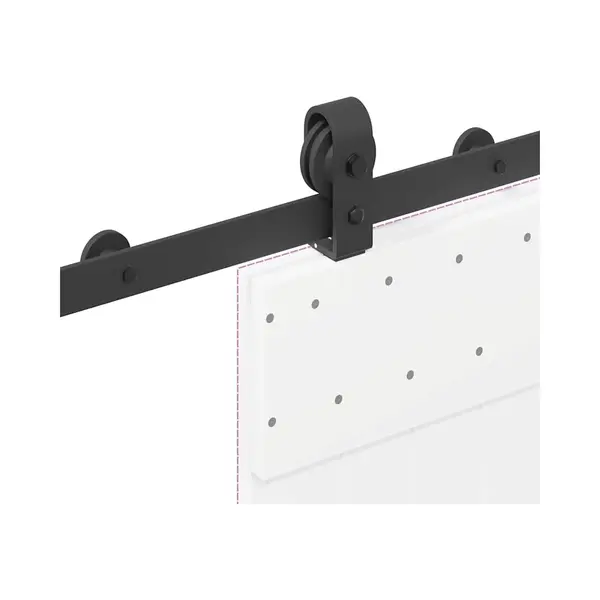 VidaXL - Doos - Met - Onderdelen - Voor - Schuifdeur - 200 - Cm - Staal - Zwart thumbnail