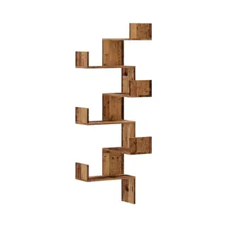 VidaXL Hoekplank Muur Oud Hout 45x45x147cm Bewerkt Hout
