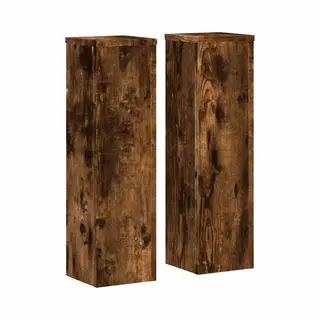Plant Stand 2pcs Smoked Oak 17x17x60 Cm Engineered Wood Vidaxl