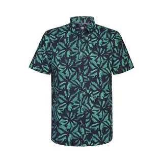 Petrol Industries - Heren Overhemd Met All-over Print Noche - Blauw - Maat M