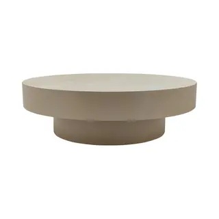 Ptmd - Salontafel Corfu - Beige - 90x90x27cm
