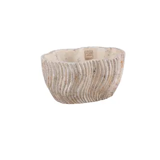 Ptmd Collection Ptmd Bloempot Robbien - 30x20x16 Cm - Cement - Creme
