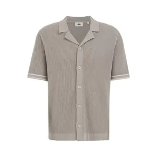 We Fashion Heren Regular Fit Gebreide Polo Met Structuur