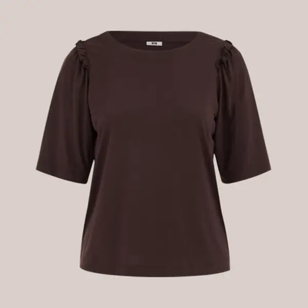 We Fashion Dames Jersey T-shirt Met Ruches - Curve thumbnail