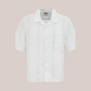 We Fashion Heren Relaxed Fit Seersucker Overhemd