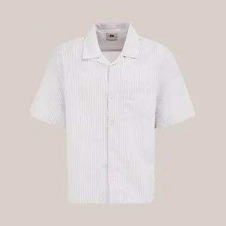 We Fashion Heren Relaxed Fit Seersucker Overhemd