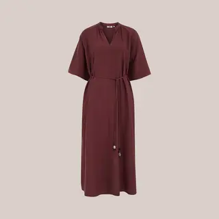 We Fashion Dames Midi Jurk Met Structuur