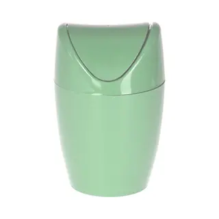 Excellent Houseware Mini Prullenbakje - Groen - Kunststof - Met Klepdeksel - Keuken Aanrecht/tafel Model - 1, 5 Liter - 12 X 17 Cm