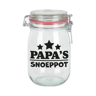 Bellatio Decorations Cadeau Voorraadpot/snoeppot - Papa - Glas - 11 X 11 Cm - 1 Liter - Vaderdag