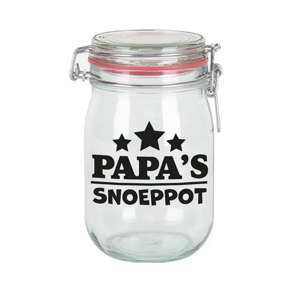 Bellatio Decorations Cadeau Voorraadpot/snoeppot - Papa - Glas - 11 X 11 Cm - 1 Liter - Vaderdag thumbnail
